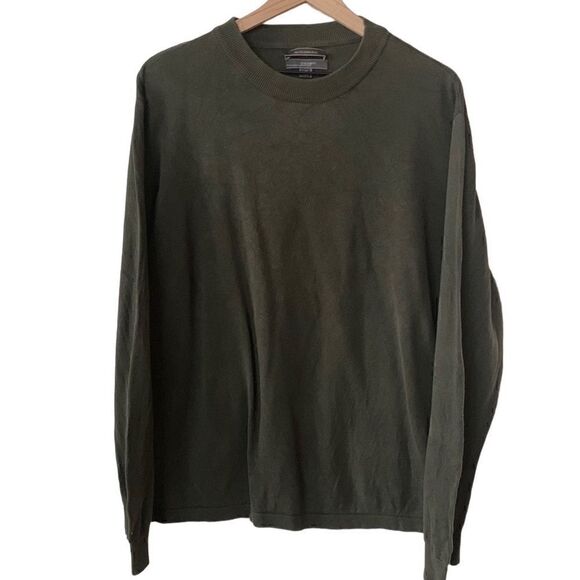 CEZANI Mens  Green Crewneck Sweater XL Silk Blend‎ - Picture 1 of 4